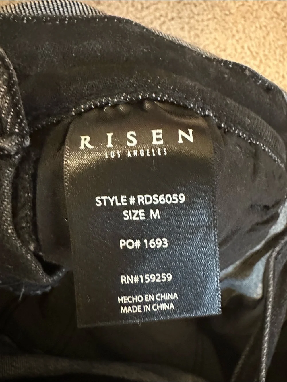 RISEN Black Distressed Denim Short Overalls